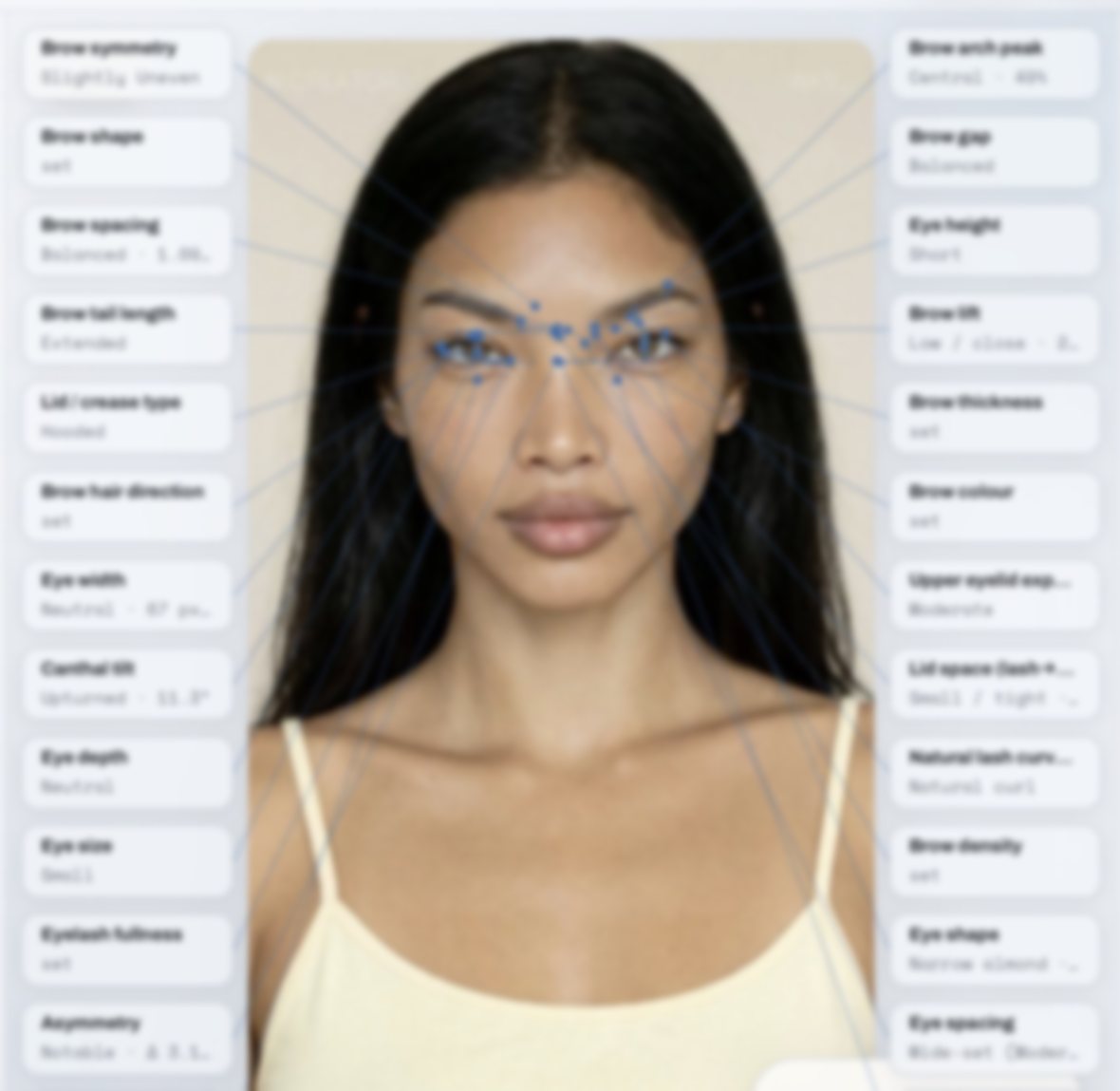 PSC Lashes consultation, The facial mapping
